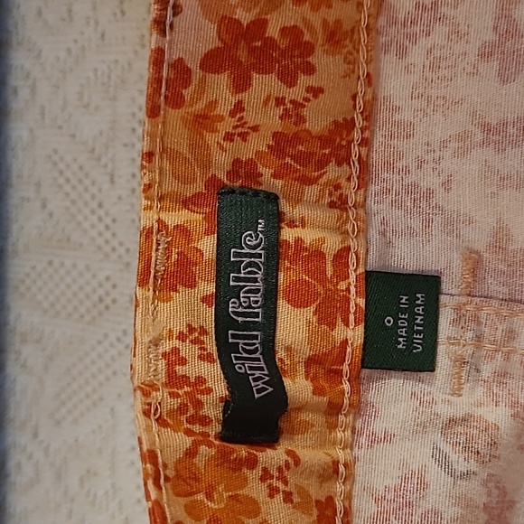 Rust Orange Floral Mini Skirt - Picture 6 of 7